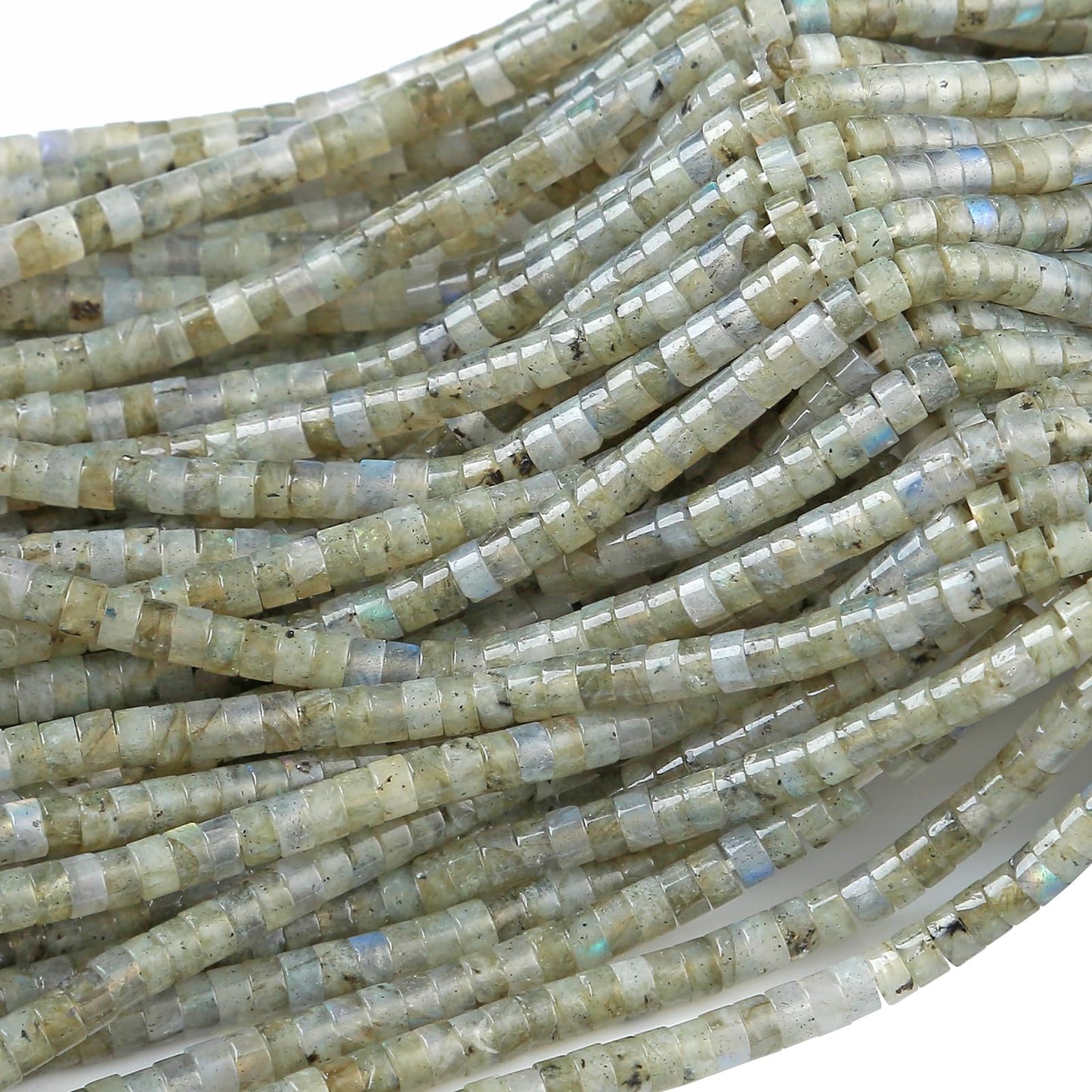 2x4MM 150PCS Labradorite Tube Cylinder Rondelle Abacus Disk Spacer Loose Beads for Jewelry Making