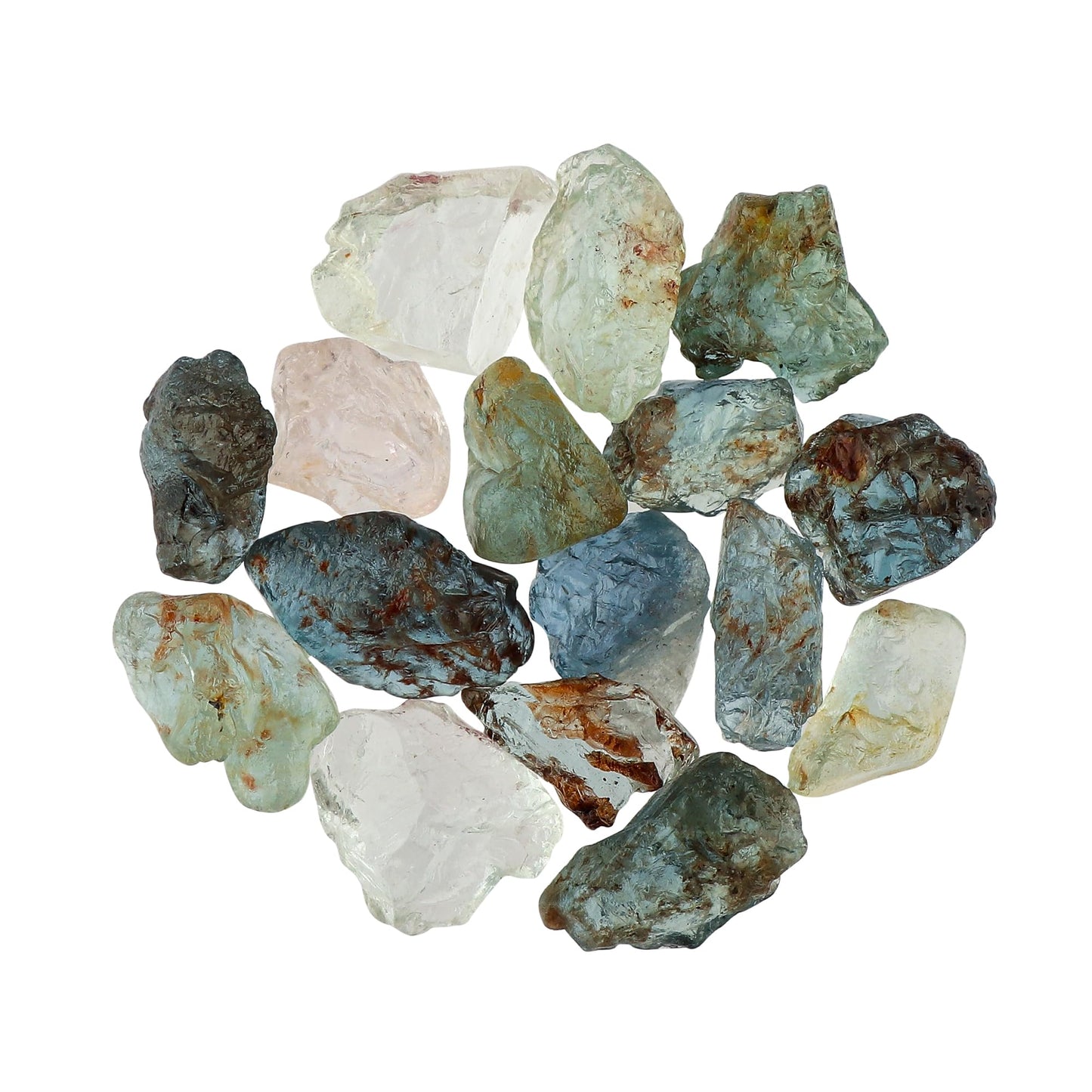 CRYSTALINES 50cts, Wholesale Natural Raw Aquamarine Gemstone, Tiny Junky Rough Stones Lot, Bulk Loose Supplies, DIY Crafts, March Birthstone, Chakra Healing Crystals, Gem Collection, 16-18pcs