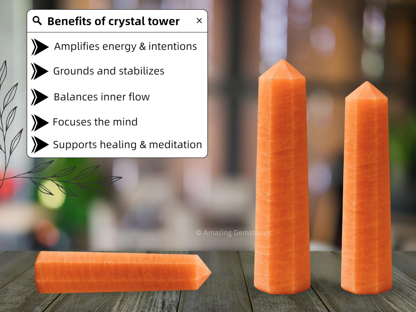 Amazing Gemstone Red Aventurine Crystal Towers - Natural Healing Crystal Point Obelisk for Reiki Healing and Crystal Grid (3" to 4" INCH)