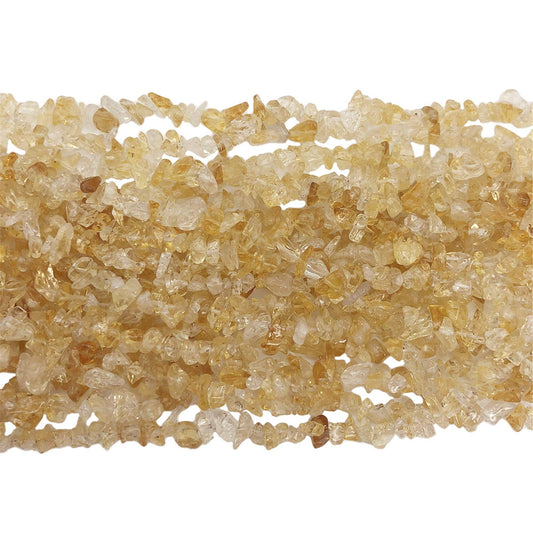 Fekuar 64" Irregular Tumbled Citrine Chip Beads for Jewelry Making, Healing Crystal Drilled Loose Bead Strand DIY Craft Supplies, 5-8mm