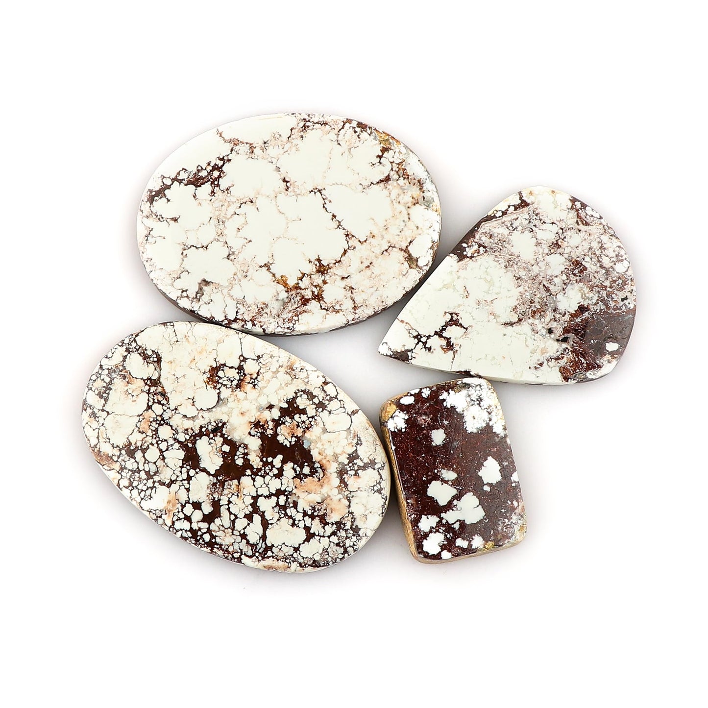 CRYSTALIS Wholesale 4pcs Natural WildHorse-Jasper Loose Gemstone Bulk Cabochons Jewelry Making Supply, Chakra Healing Polished Stones, Wire Wrapping, DIY, Gem Collection, Mix-Shapes, 20-40mm