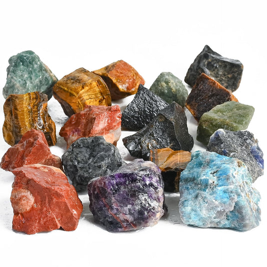 Mixed Raw Stones and Crystals, Rough Gemstones and Crystals Bulk, Tumbling Bulk, Jewelry Making, Polishing, Cabbing, Lapidary, Fountain Rocks, Decoration, Wire Wrapping, Reiki Healing 1 lb