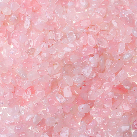 ZHIYUXI 400pcs Rose Quartz Beads 5-8mm Pink Crystal Beads for Bracelet Making Gemstones Rose Quartz Chips 2 Strands Irregular Pink Stones Loose Rocks Hole Drilled Crystal Chips DIY Craft Gifts