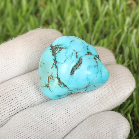 GEMHUB Natural Raw Blue Turquoise Chunk 271.00 Carat Uncut Rough Gemstone Beads Making For Jewelry