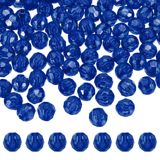 MECCANIXITY 400pcs Czech Faceted Bicone Beads 8mm Glass Spacer Bead Bulk for Jewelry Making & DIY Craft, Bright Blue