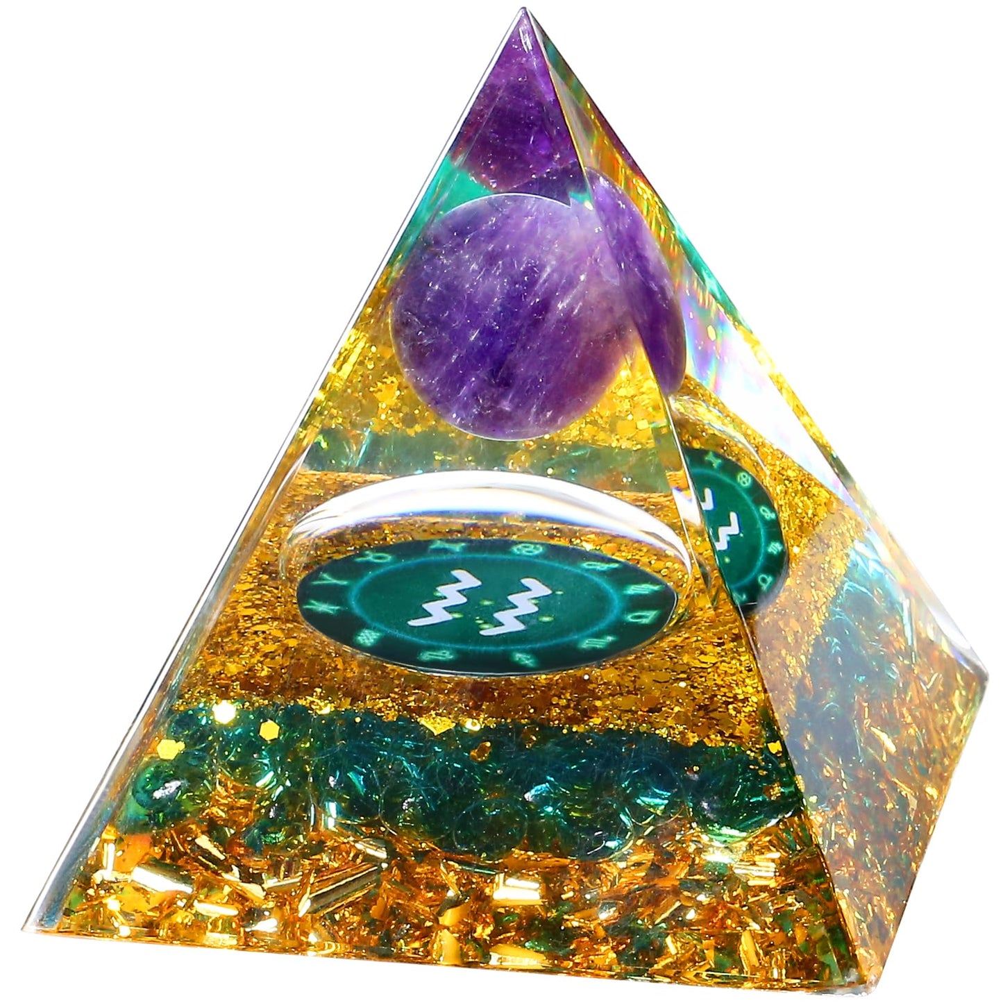 YATOJUZI 12 Zodiac Aquarius Birthday Gifts for Women Men Healing Crystals Natural Amethyst Crystal Stones Gemstones Orgonite Chakra Reiki Lucky Energy Decor for Office Desk Decorations