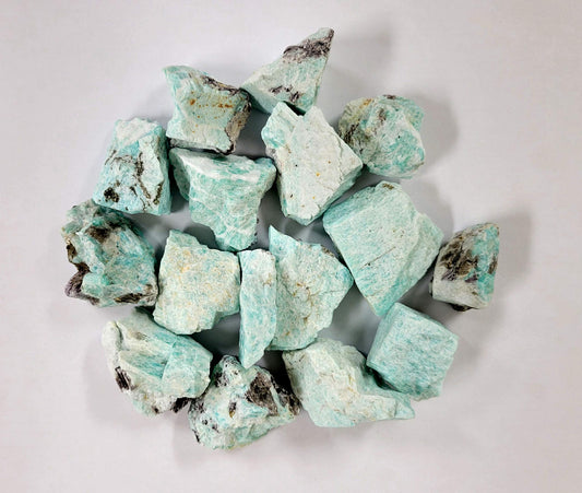 MINERALUNIVERSE 1/2 LB Amazonite Stones - Bulk Amazonite Crystal - Raw Natural Stones & Crystals - Fountain Rocks for Cabbing, Polishing, Wire Wrapping, Reiki, Chakra Crystal Healing