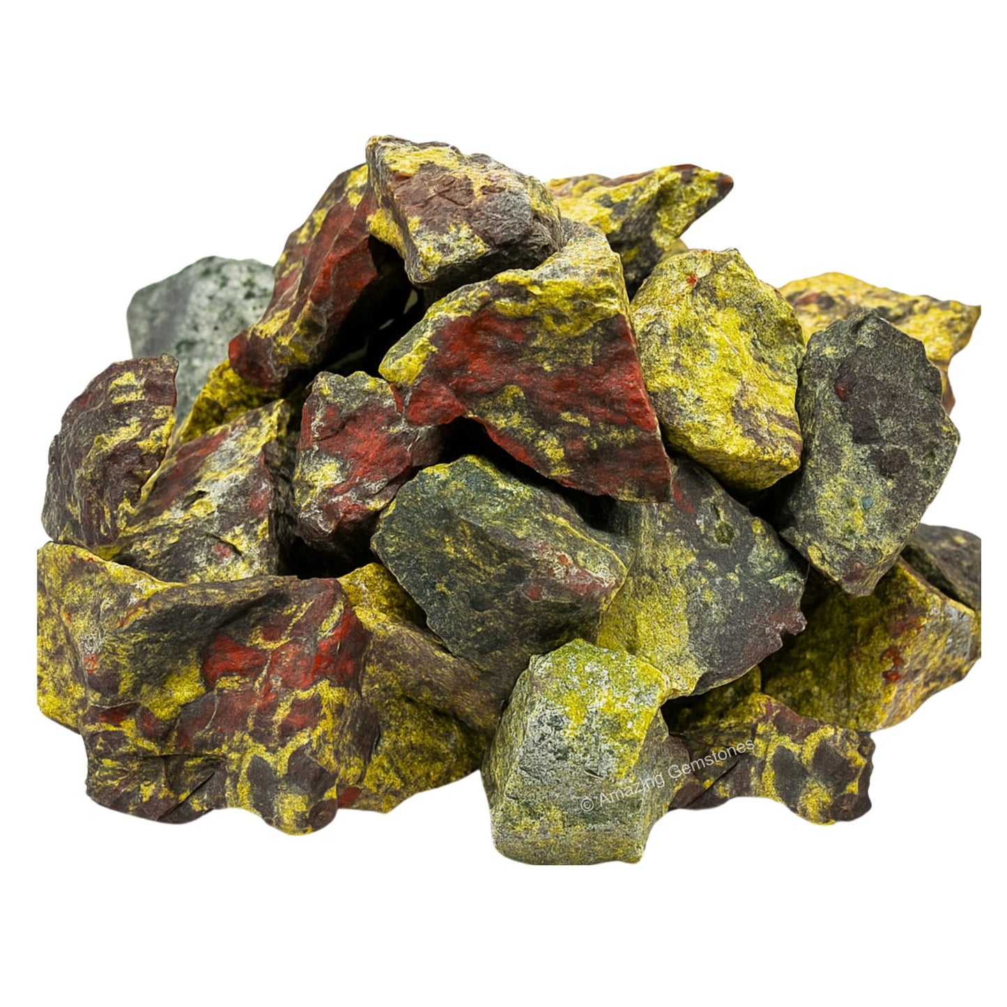 Amazing Gemstone Dragon Bloodstone Raw Crystals and Healing Stones, Natural Rocks for Tumbling - DIY Raw Stones and Crystals, 2 Pieces