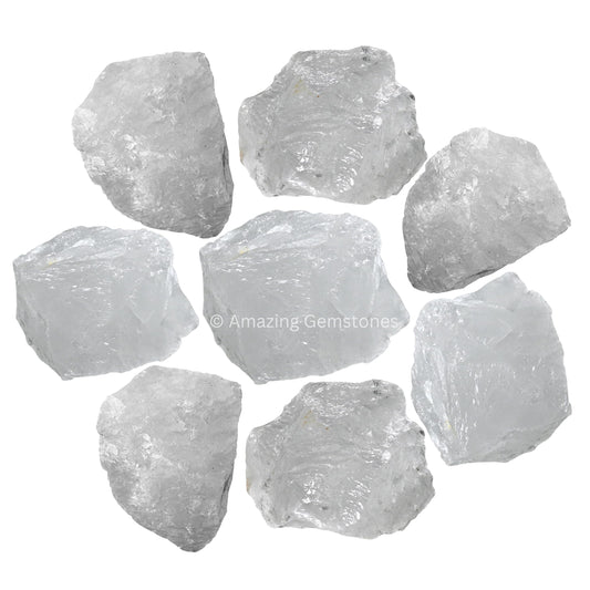 Amazing Gemstone Clear Quartz Raw Crystals and Healing Stones, Natural Rocks for Tumbling and DIY Raw Stones and Crystals (1 lb)