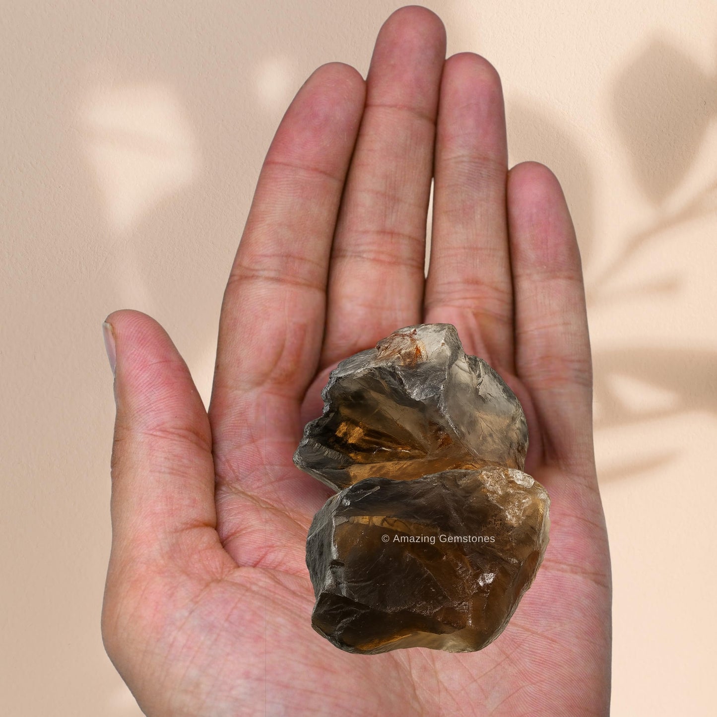 Amazing Gemstone 2 Pieces Smoky Quartz Raw Crystals and Healing Stones, Natural Rocks for Tumbling and DIY Raw Stones and Crystals