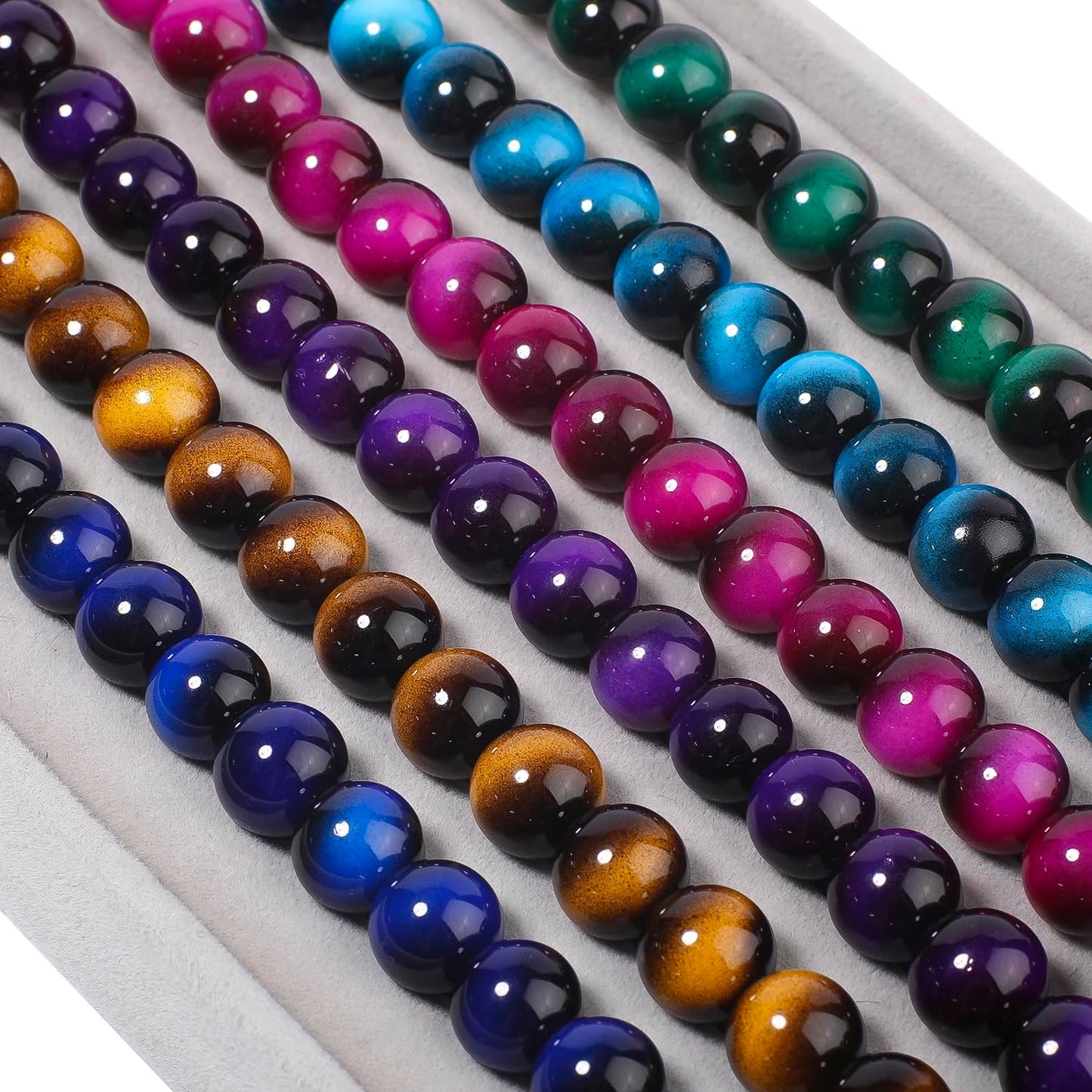 Song Xi 28PCS 12mm Brown Tiger Eye Gemstone Beads for Jewelry Making, Round Smooth Glass Beads for DIY Bracelet Necklace Earring Keychain, Arts and Crafts, for Christmas Wedding Birthday