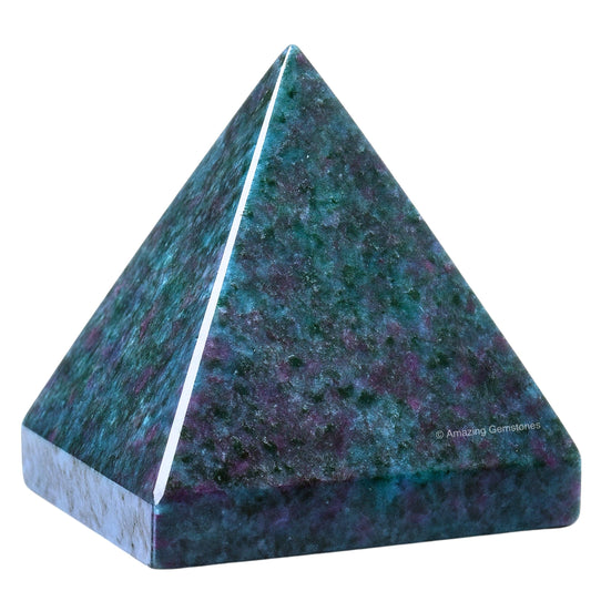 Amazing Gemstone Ruby Kyanite Pyramid Crystal Healing Stones - 1.5" Great Pyramid Figurine of Natural Stone Pyramid for Meditation, Reiki, Chakra Balancing and Crystal Pyramids Grid