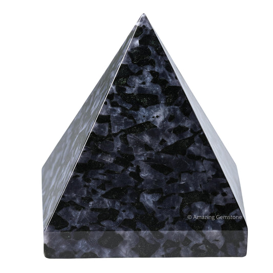 Amazing Gemstone Indigo Gabbro Pyramid Crystal Healing Stones - 1" Great Pyramid Figurine of Natural Stone Pyramid for Meditation, Reiki, Chakra Balancing and Crystal Pyramids Grid