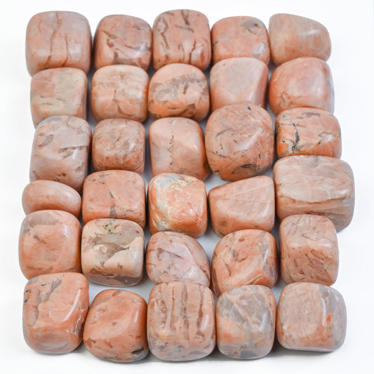 Crocon 1LB Peach Moonstone Tumbled Stones and Crystals Bulk Natural Crystal Kit for Reiki Healing Crystal Polished, Tumble Stones, Chakra Balancing, Good Luck, Reiki Gift Home Decor Size : 20-25 mm