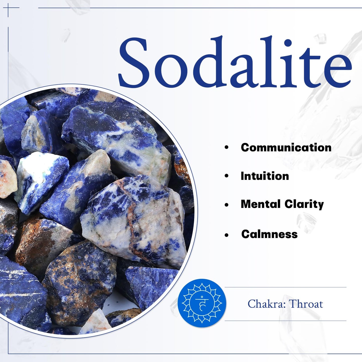 mookaitedecor 7 PCS Sodalite Crystal Polyhedral DND Dice Set, Polished Tumbled Stones Dices for RPG MTG Table Games Home Decoration