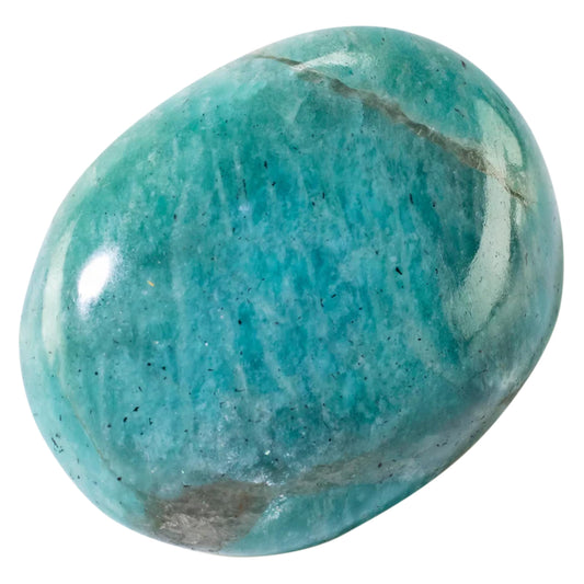 KALIFANO Palm Stone with Healing & Calming Effects - AAA+ Grade High Energy Worry Stone with Information Card - Reiki Crystal Used for Courage (Family Owned and Operated) (Amazonite)