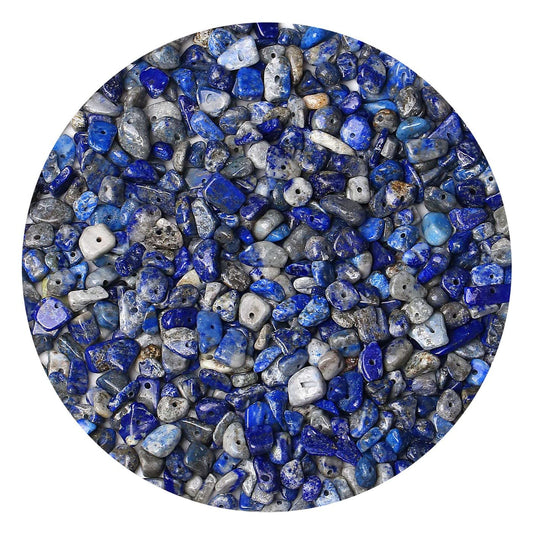 LAIDANLA Lapis Lazuli 400pcs Natural Chip Stone Beads 5-8mm Healing Crystal Irregular Gemstones Drilled DIY Loose Rocks Bead Crystal for Bracelet Earrings Necklace Jewelry Making Crafting