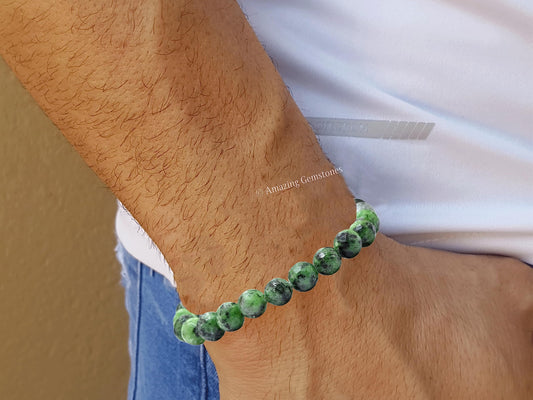 Amazing Gemstone Ruby Fuchsite Bracelet for Women - Chakra Mens Bracelet Protection Crystals and Healing Stones - Blessing Bracelet Spiritual Meditation Gift Christmas Stocking Stuffers