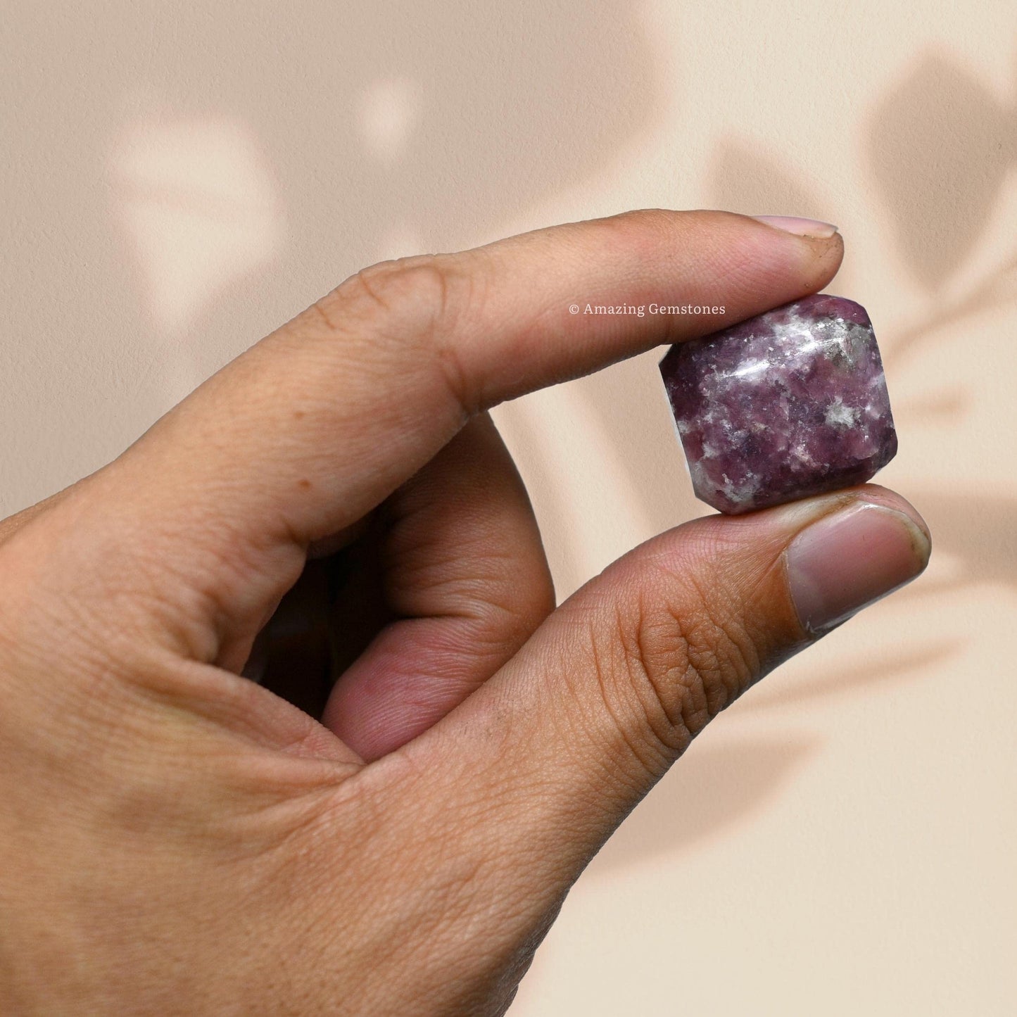 Amazing Gemstone Lepidolite Crystals&Healing Stones - 1oz Lepidolite Stone Gem Stones, Healing Stones for Energy Balance, Stress Relief - Premium Polished Gems Rocks for Meditation&Wellness
