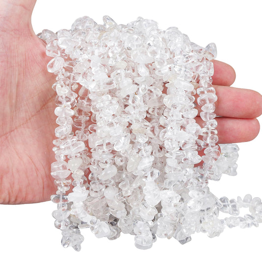 favoramulet 5-8mm Opalite Tumbled Stone Chip Beads for Jewelry Making, Irregular Shaped Healing Crystal Loose Bead Supply, Pack of 2 Strands(64 inches)