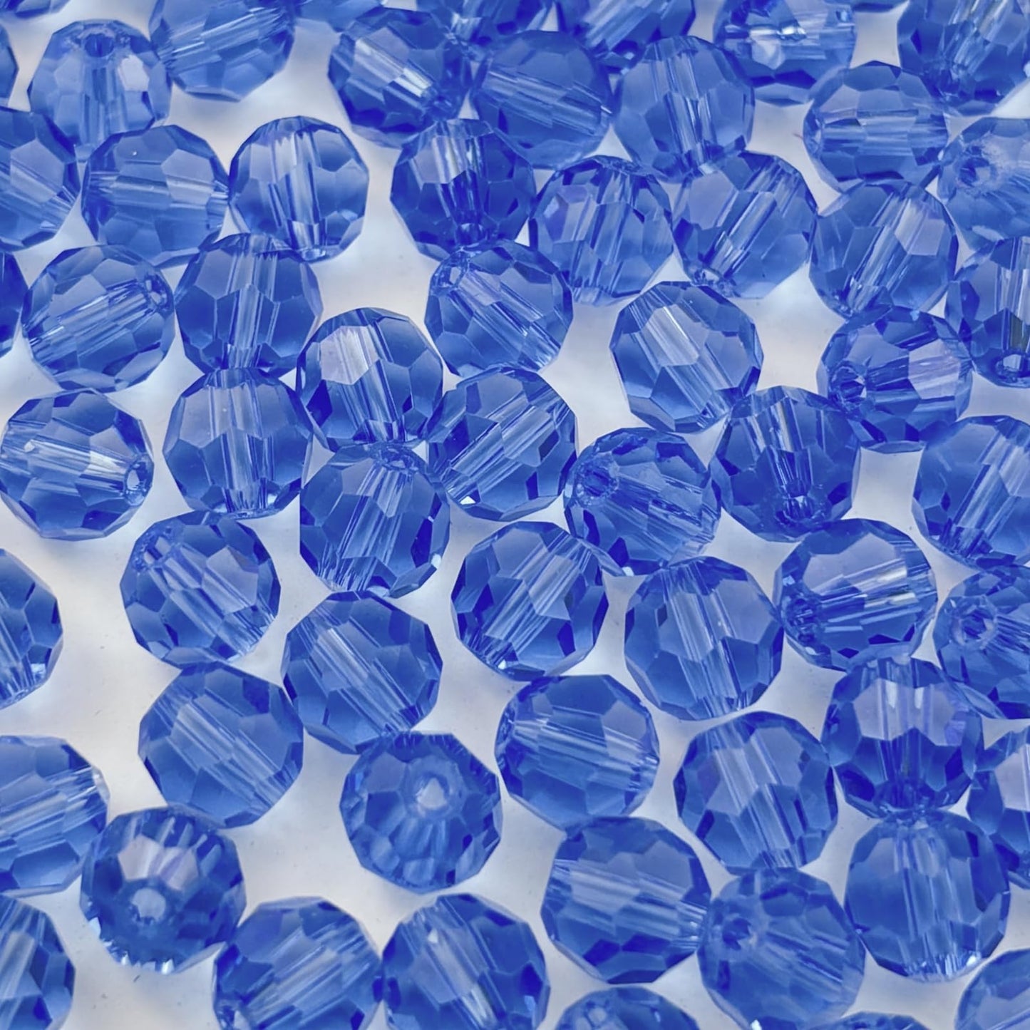 YUEXIGO 400pcs 3mm Round Crystal Glass Beads for Jewelry Making, Faceted Crystal Glass Spacer Beads for Bracelet Earring Necklace DIY Craft(Light Blue)