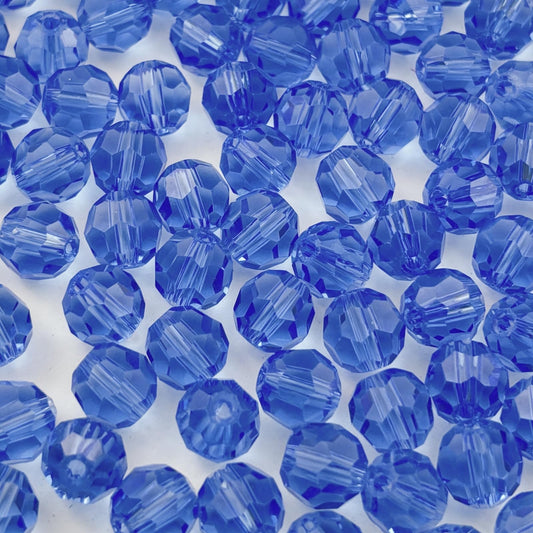 YUEXIGO 400pcs 3mm Round Crystal Glass Beads for Jewelry Making, Faceted Crystal Glass Spacer Beads for Bracelet Earring Necklace DIY Craft(Light Blue)