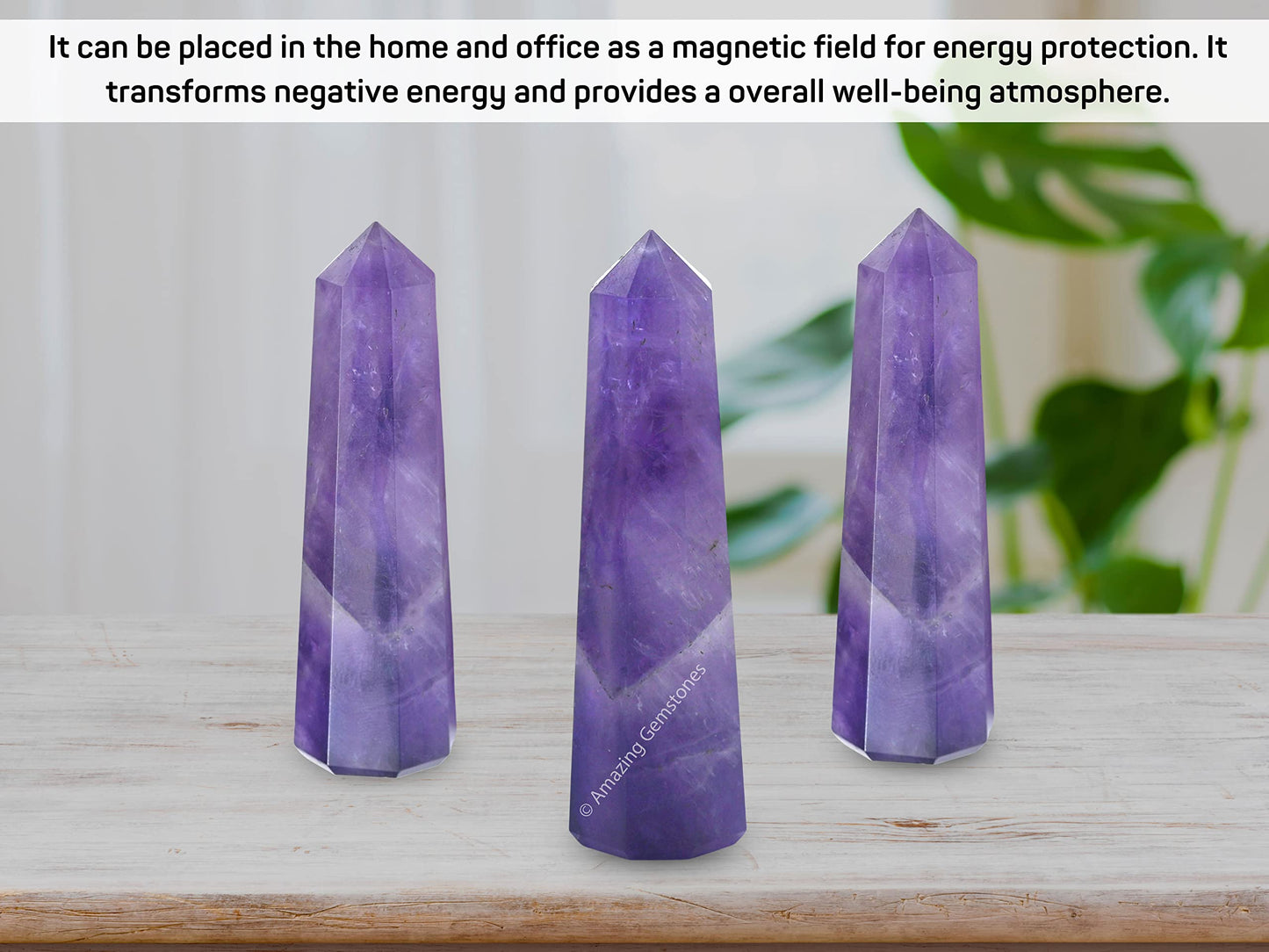 Amazing Gemstone Amethyst Crystal Towers ~ Natural Healing Crystal Point Obelisk for Reiki Healing and Crystal Grid (2" to 3" Inch)