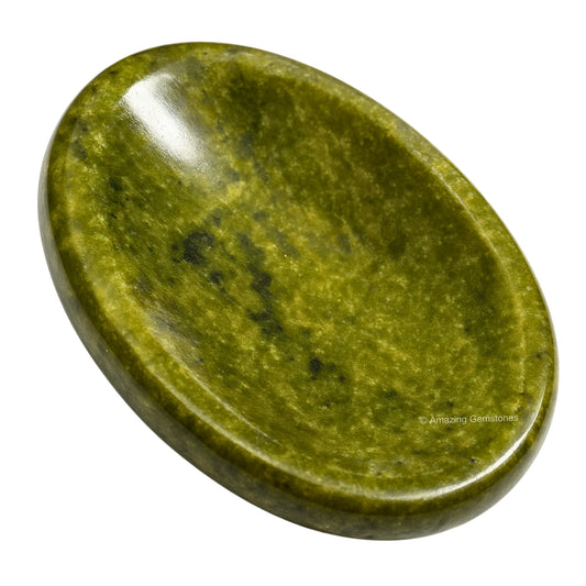 Amazing Gemstone Vesuvianite Worry Stone Crystals and Healing Stones - Stones for Stress Relief - Piedra Crystal Fidget for Meditation, Relaxation - Unique Stocking Stuffers and Birthday Gift