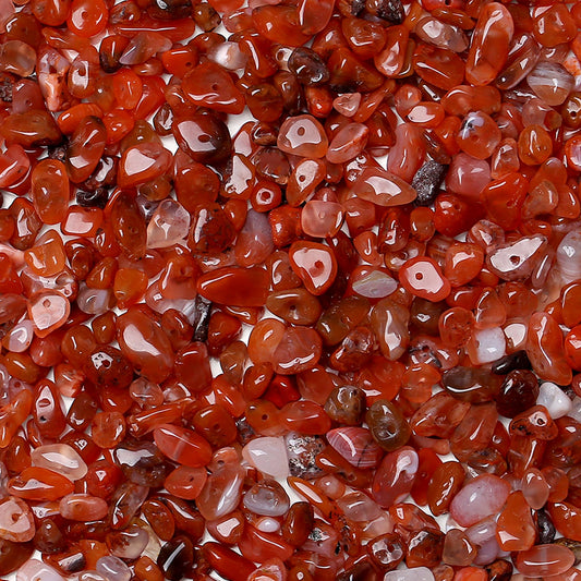 ZHIYUXI 400pcs Carnelian Beads 5-8mm Healing Crystals Gemstones for Bracelet Making 2 Strands Irregular Stone Loose Rocks Bead for Jewelry Making Hole Drilled DIY Necklace Earrings Craft Gifts