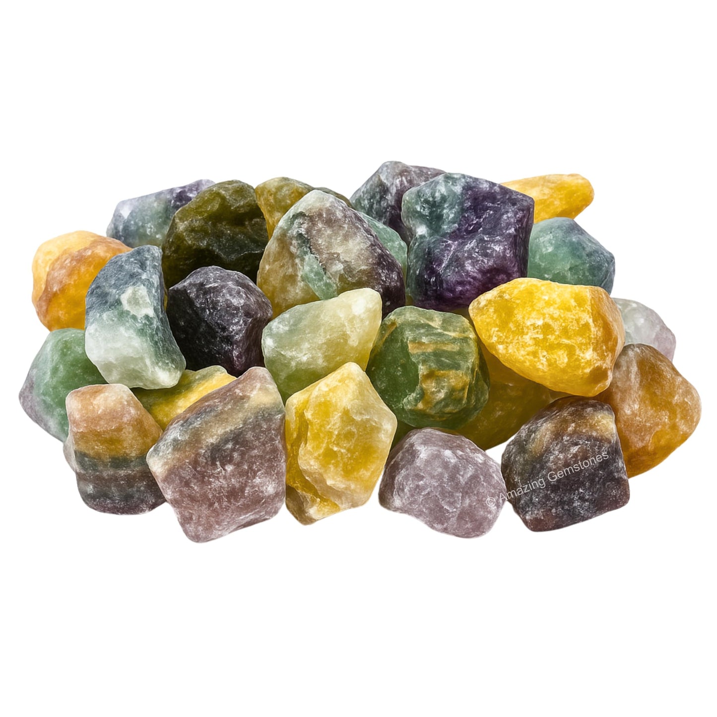 Amazing Gemstone Fluorite Raw Crystals and Healing Stones, Natural Rocks for Tumbling - DIY Raw Stones and Crystals, 2 Pieces