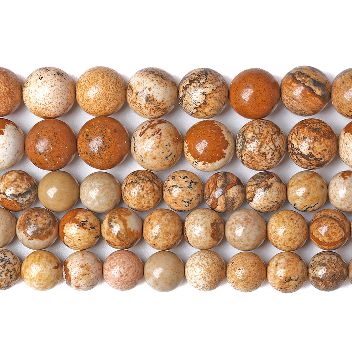 10MM 38PCS Natural Stone Picture Jasper Loose Beads for Jewelry Making DIY Bracelet