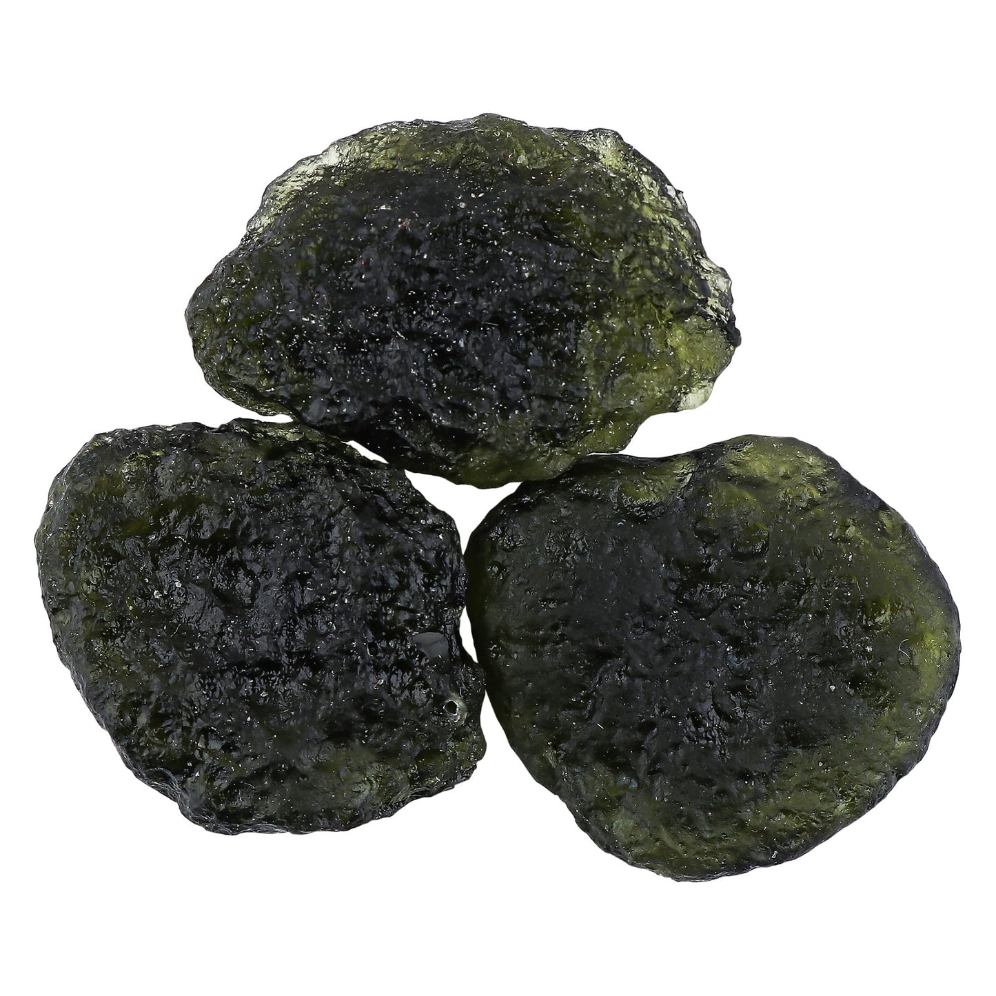 CRYSTALIS (3pcs) (20+gm) Raw Synthetic Moldavite, High Grade Loose Gemstone Wholesale Bulk Rough Jewelry Making Supply, Chakra Stones, Wire Wrapping, DIY, Gem Collection (20-30mm)