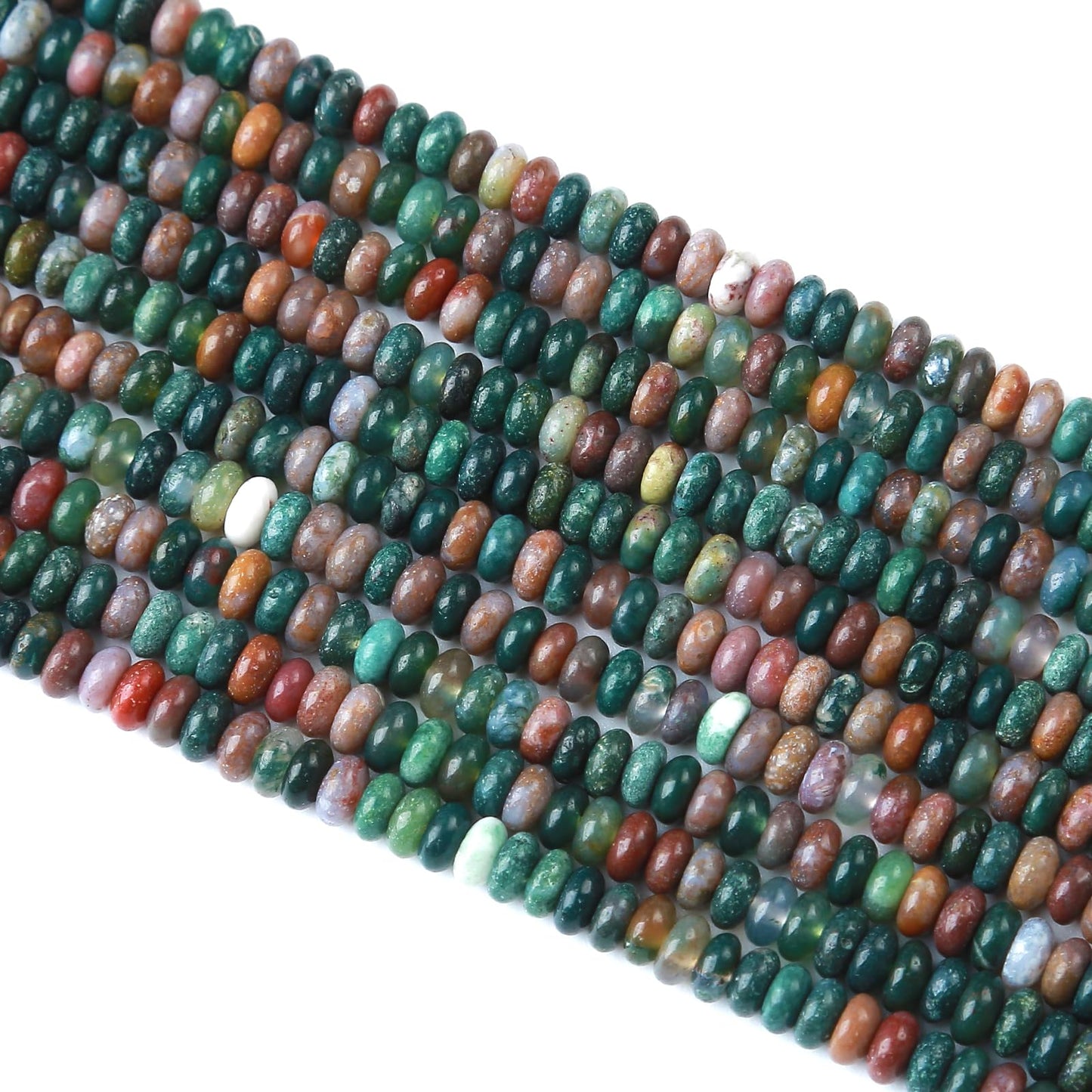 2x4MM 150PCS Indian Agate Tube Rondelle Abacus Disk Spacer Loose Beads for Jewelry Making