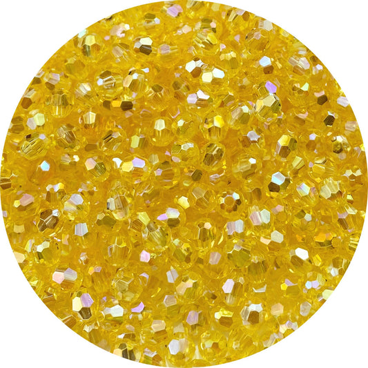 Tingoons 400 PCS 8mm Acrylic Faceted Spacer Beads AB Color Glossy Round Loose Beads for Jewelry Making Bracelet Necklace Earring Ornament Wind Chimes Key Chains(Tender Yellow AB)