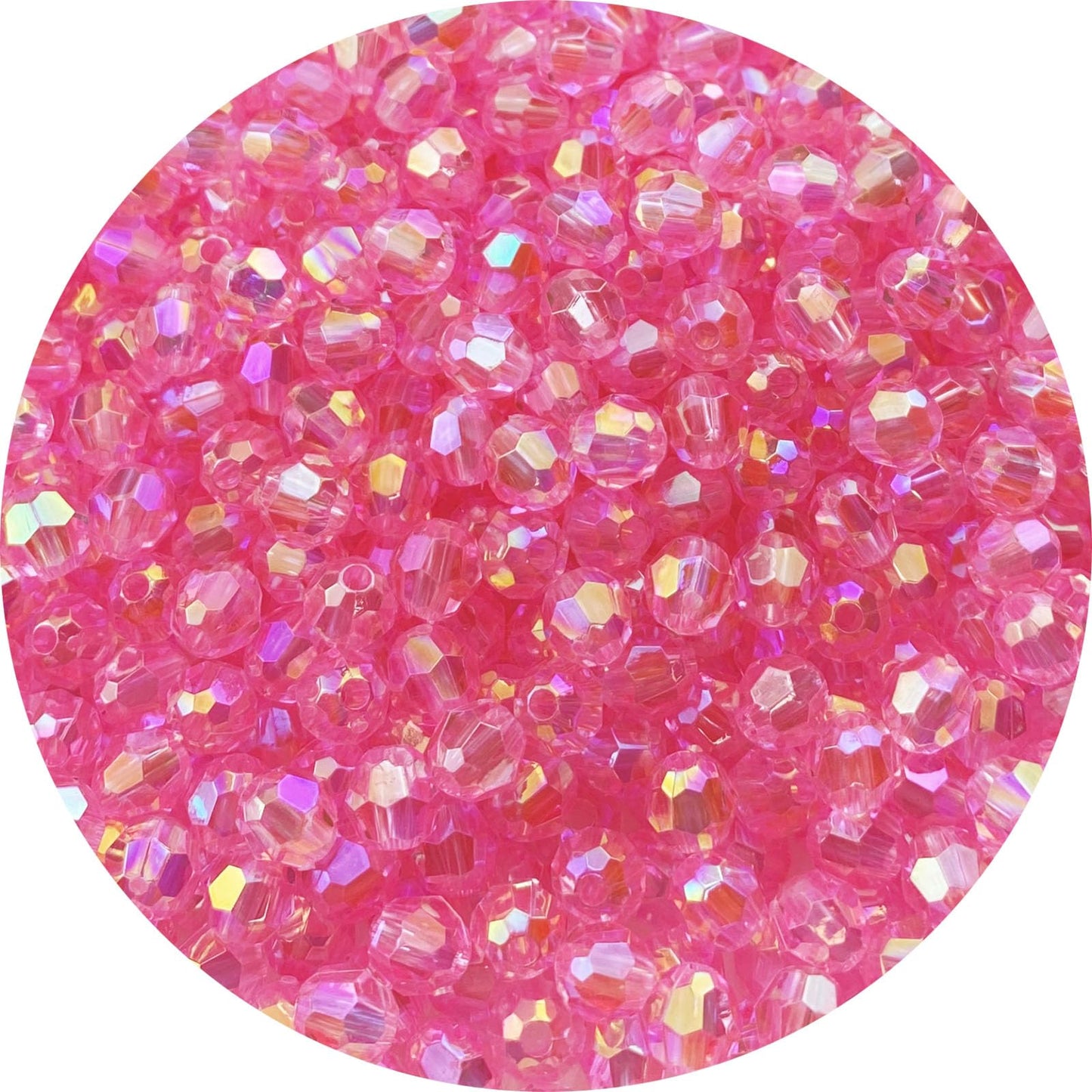 Tingoons 400 PCS 8mm Acrylic Faceted Spacer Beads AB Color Glossy Round Loose Beads for Jewelry Making Bracelet Necklace Earring Ornament Wind Chimes Key Chains(Dark Pink AB)