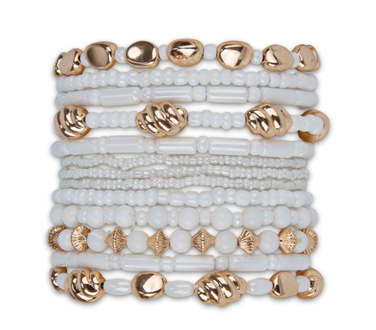 SPUNKYsoul stretch bracelet (White and Gold)