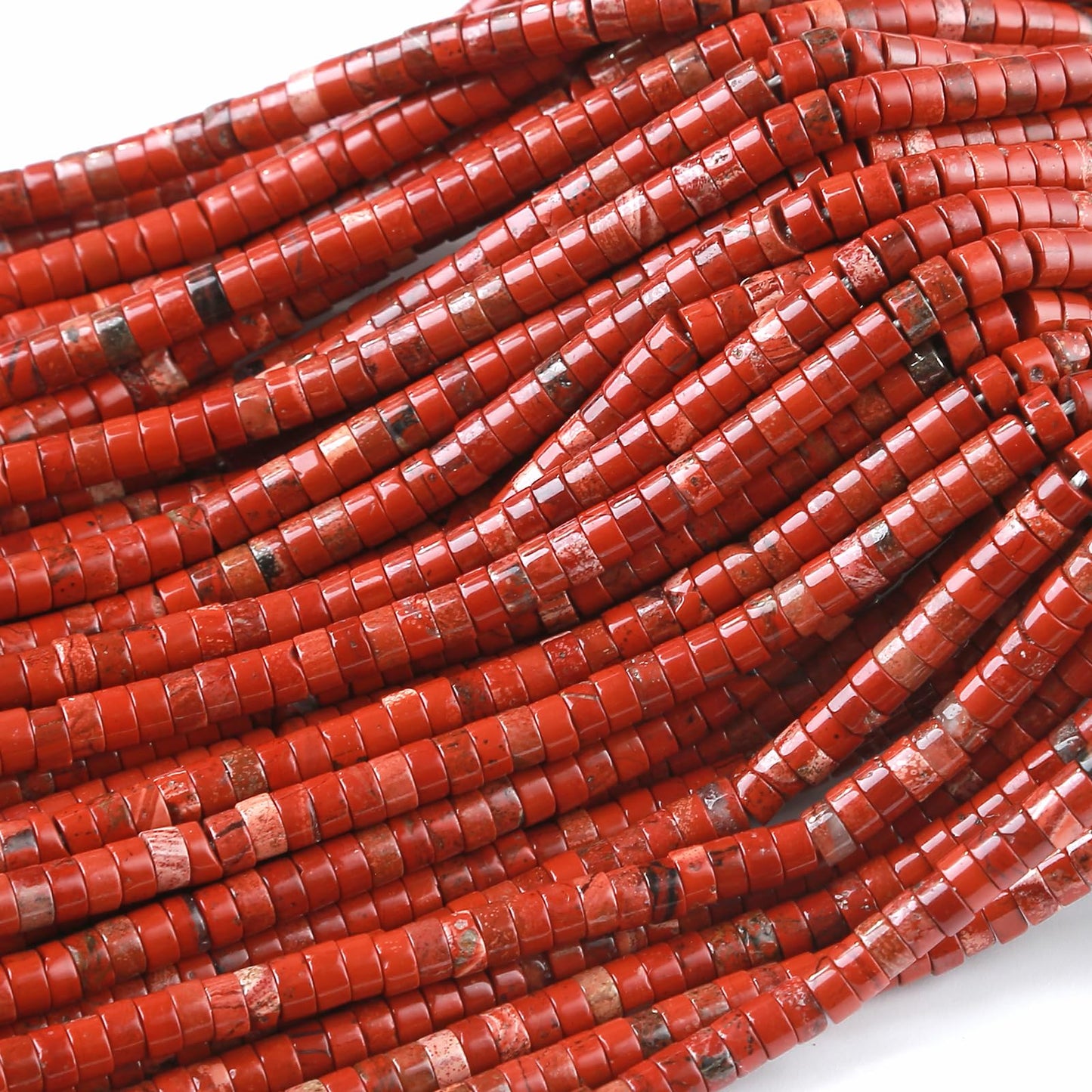 2x4MM 150PCS Chinese Red Jasper Tube Cylinder Rondelle Abacus Disk Spacer Loose Beads for Jewelry Making