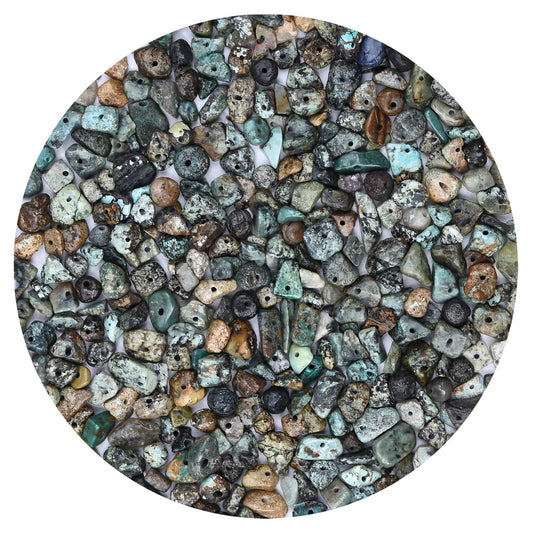 Natural Chip Stone Beads 450pcs African Turquoise Chips 5-8mm Genuine Real Irregular Healing Crystal Rocks Hole Drilled DIY Loose Gemstone Beads for Jewelry Making Bracelet Earrings Necklace Crafting