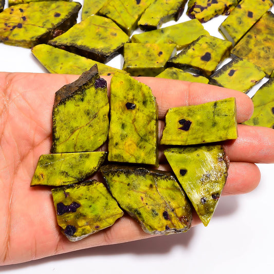 Natural Atlantisite Gemstone- Healing Crystals for DIY Jewelry Making -Loose Natural Cabochon -Perfect for Crafting Unique Jewelry Designs (5 pcs, 25-35 mm)
