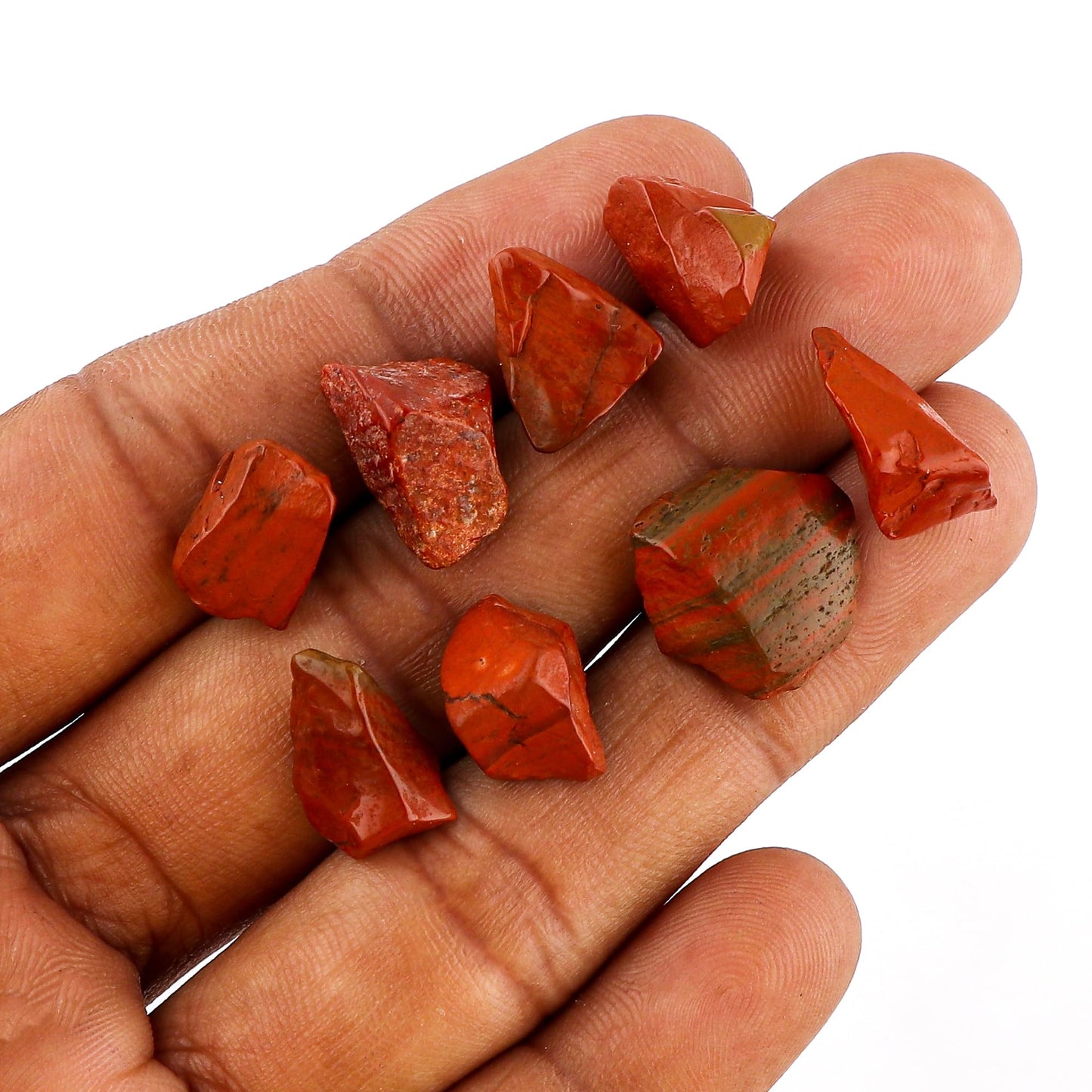 CRYSTALIS 100cts Natural Red Jasper Polished Raw Crystals, Loose Gemstone Wholesale Bulk Rough Jewelry Making Supply, Chakra And Healing Raw Stones, Wire Wrapping, DIY, Tumbling, Gem Collection