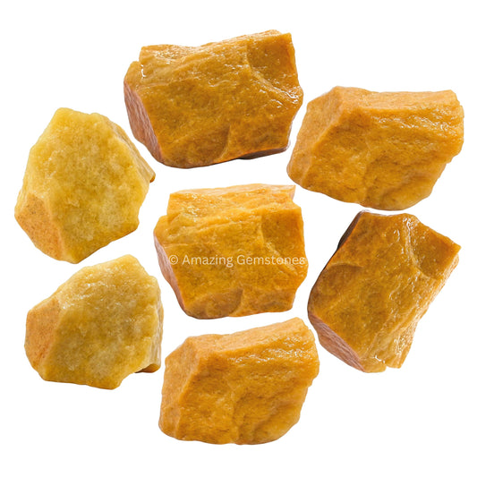 Amazing Gemstone Yellow Jasper Raw Crystals and Healing Stones, Natural Rocks for Tumbling and DIY Raw Stones and Crystals (1 LB)