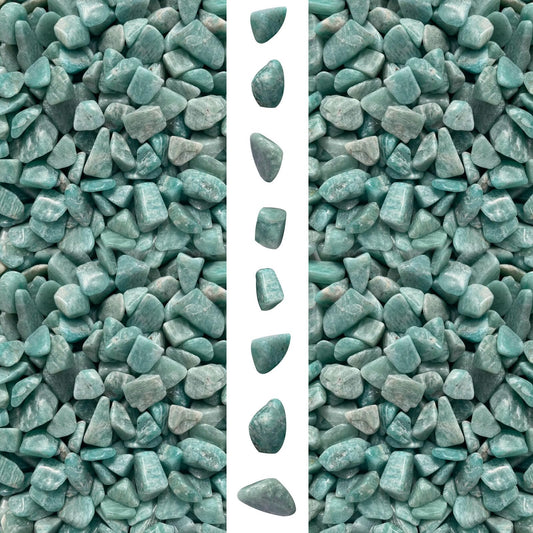 gemshan Amazonite Chip shealing stone 2lb/910g Healing Crystal Chips 7mm-9mm for Aquarium Vase Plant Decoration Jewelry DIY