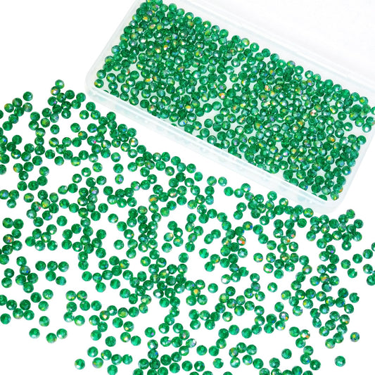 Laopottbeads 1200Pcs 4mm Crystal Glass Beads for Jewelry Making Beads for Bracelets Necklace Pendants Making Supplies(Malachite Green)