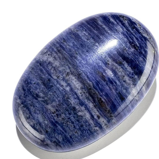 KALIFANO Sodalite Palm Stone - High Energy Iron Sodlita with Healing Properties (Information Card) Reiki Crystal Used for Increased Self Esteem