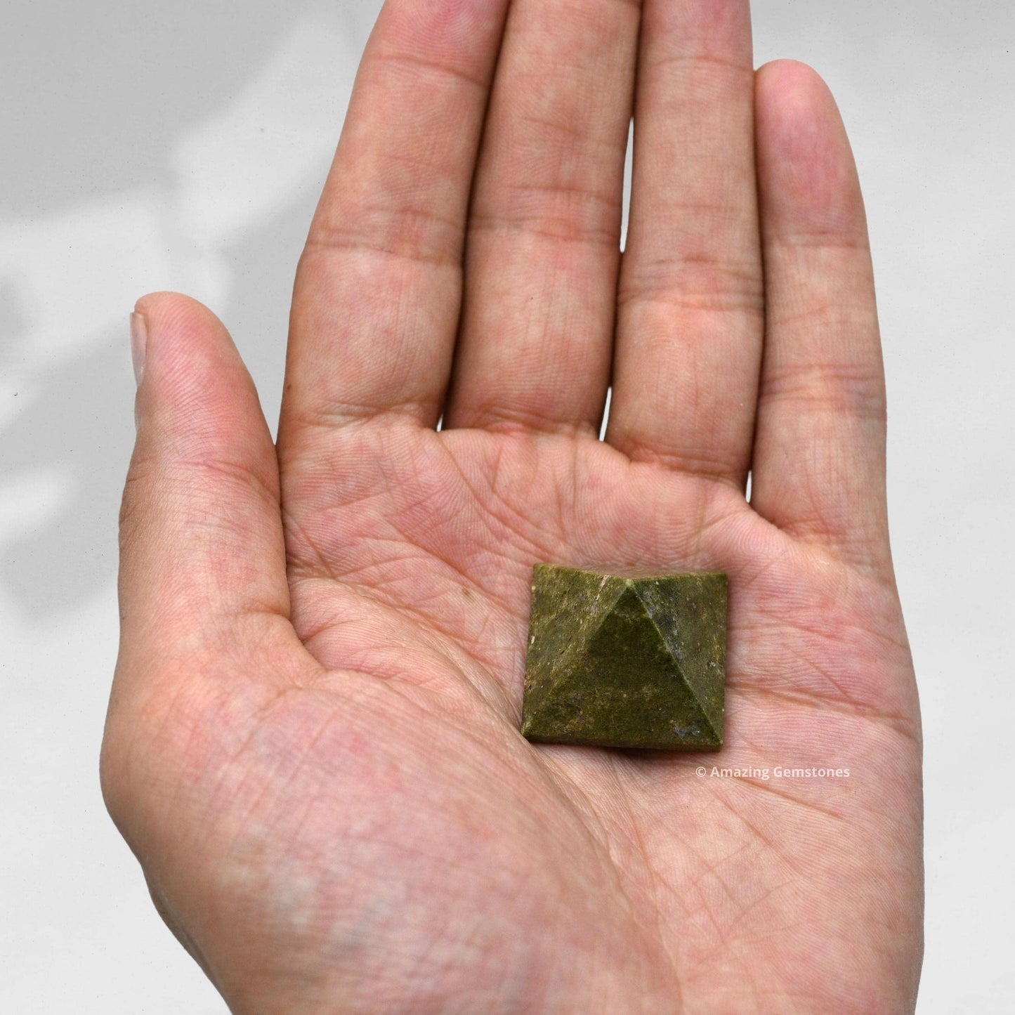 Amazing Gemstone Vesuvianite Pyramid Crystal Healing Stones - 1" Great Pyramid Figurine of Natural Stone Pyramid for Meditation, Reiki, Chakra Balancing and Crystal Pyramids Grid