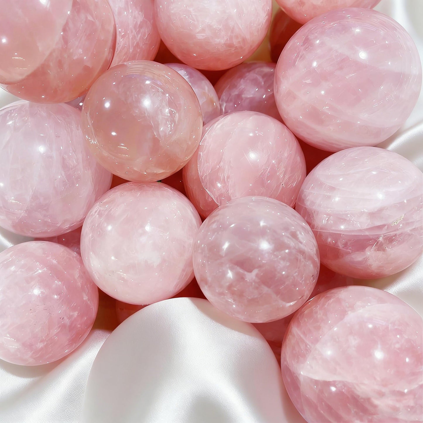 AierCrystal Natural Stone Crystal Sphere Feng Shui Home Decoration Ball Positive Energy Scrying Orb for Meditation Tool for Spiritual Space Purification Globe Diameter 4-5cm Pink Crystal Sphere