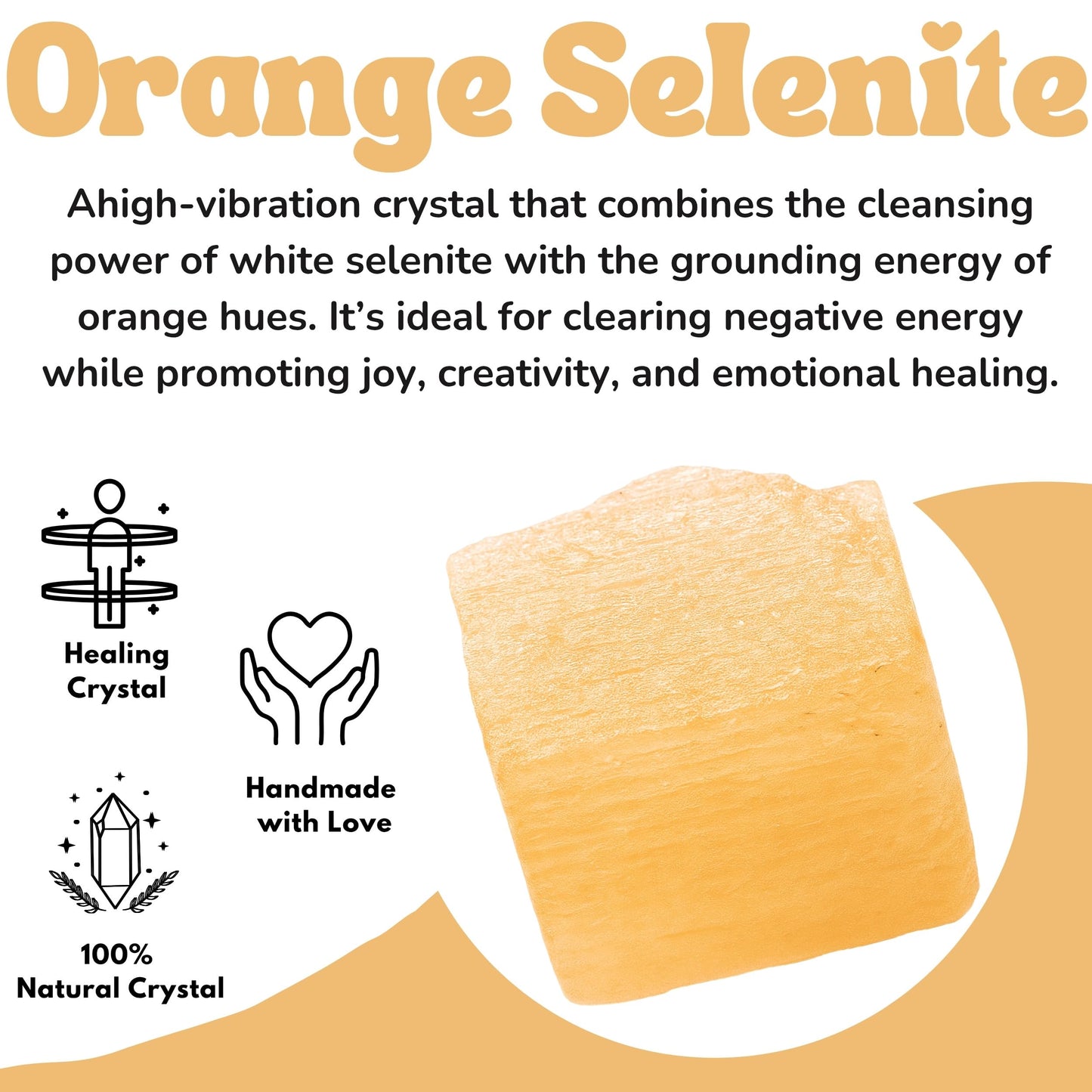Amazing Gemstone Orange Selenite Raw Crystals and Healing Stones, Natural Rocks for Tumbling - DIY Raw Stones and Crystals, 2 Pieces