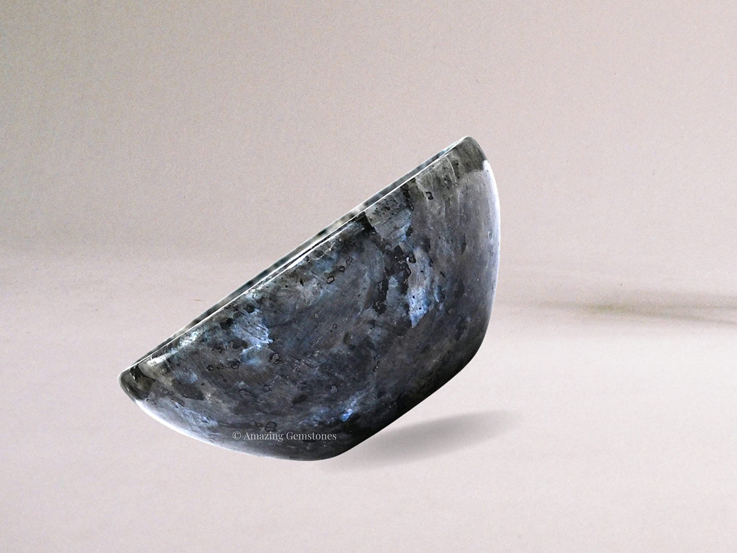 Larvikite Crystal Bowl - 2 Inch Decorative Bowls for Room and Home Decor - Gemstone Healing Crystals for Elegant Display, Positive Energy Balance and Gift