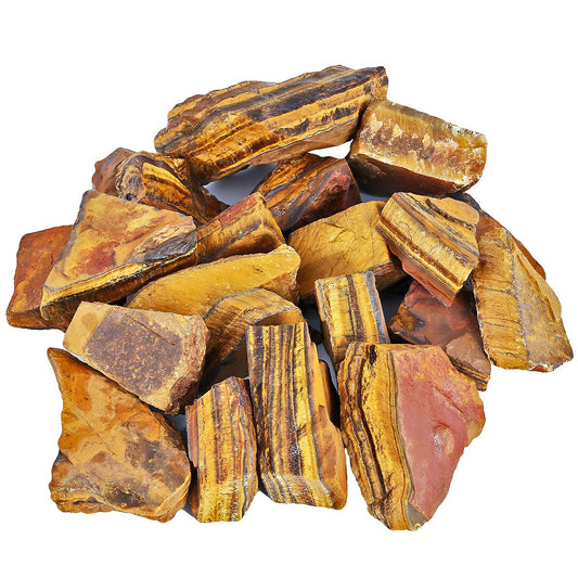 mookaitedecor 1 lb Bulk Natural Tiger's Eye Raw Crystals Rough Stones for Tumbling,Cabbing,Polishing,Wire Wrapping,Wicca & Reiki Crystal Healing