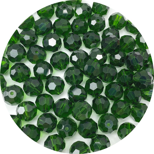 LIMAOLLY 250pcs 6mm Faceted Crystal Glass Beads Round Spacer Beads for Jewelry Making DIY Craft Making Necklace Bracelet Earring Wind Chimes Suncatchers Ornament(509-Emerald)